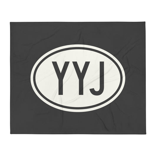 YYJ Victoria Throw Blanket • Eclipse Grey with Oval Car Sticker Design • YHM Designs - Image 01