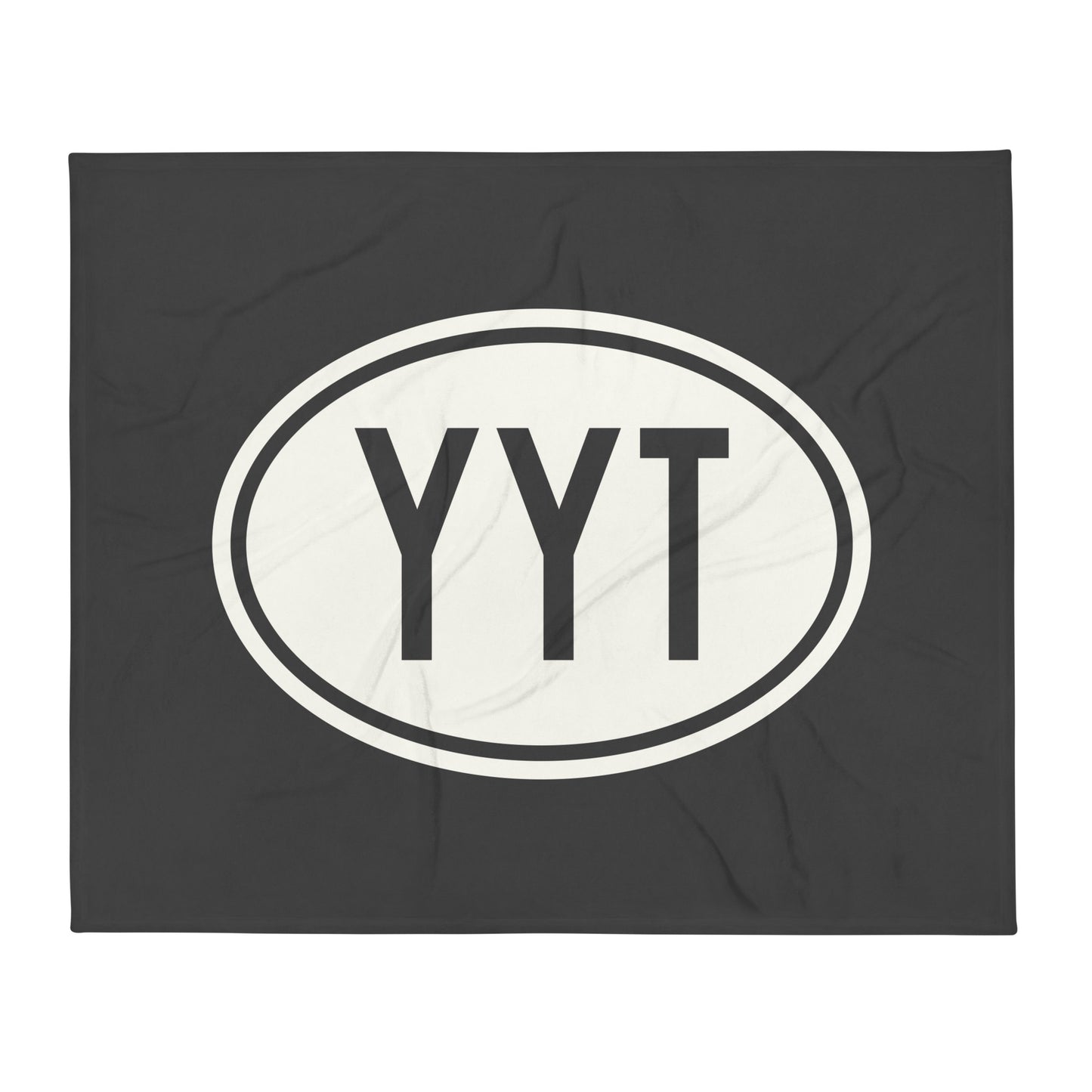 YYT St. John's Throw Blanket • Eclipse Grey with Oval Car Sticker Design • YHM Designs - Image 01