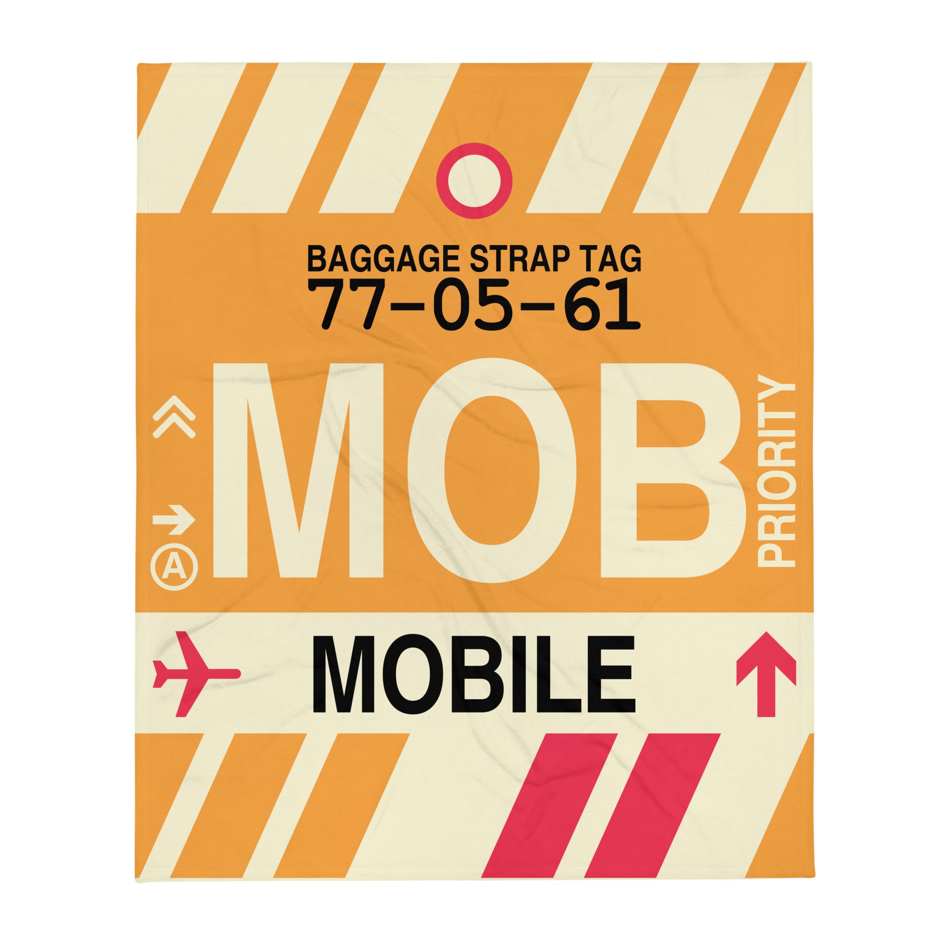 MOB Mobile Throw Blanket • Jet Age Baggage Tag Design • YHM Designs - Image 01