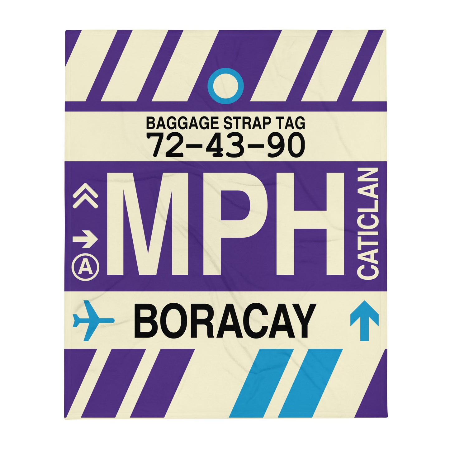 MPH Boracay Throw Blanket • Jet Age Baggage Tag Design • YHM Designs - Image 01