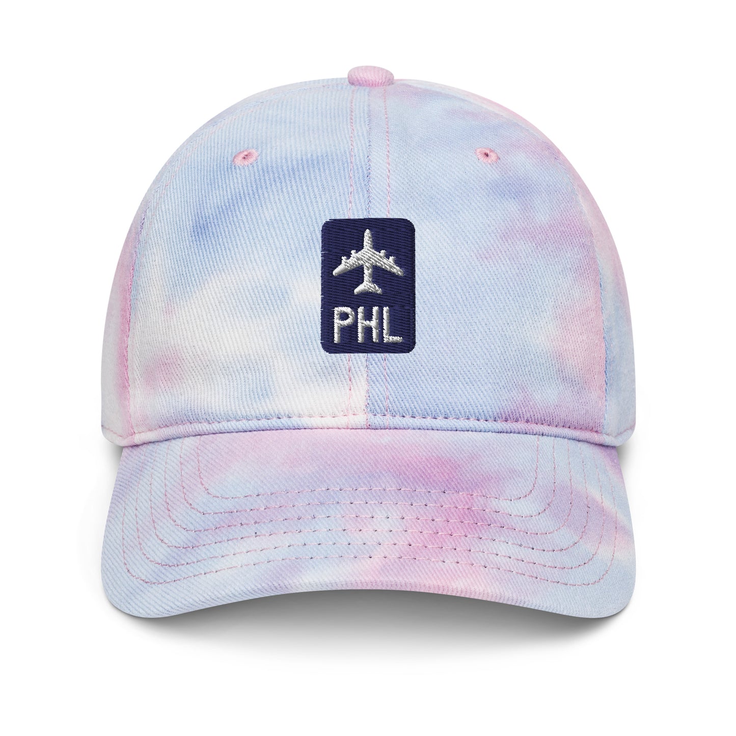 Jetliner Tie-Dye Baseball Cap • Navy/White • PHL Philadelphia • YHM Designs - Image 16