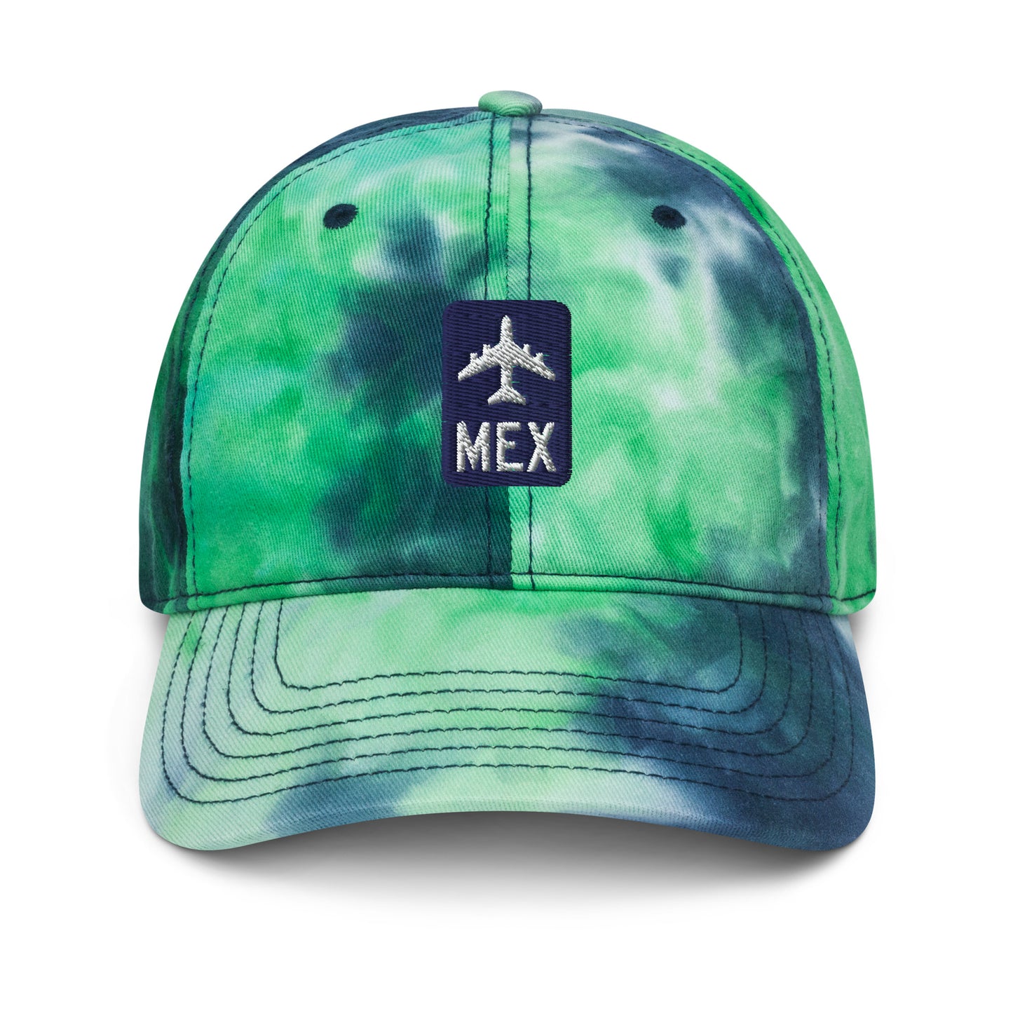 Jetliner Tie-Dye Baseball Cap • Navy/White • MEX Mexico City • YHM Designs - Image 08