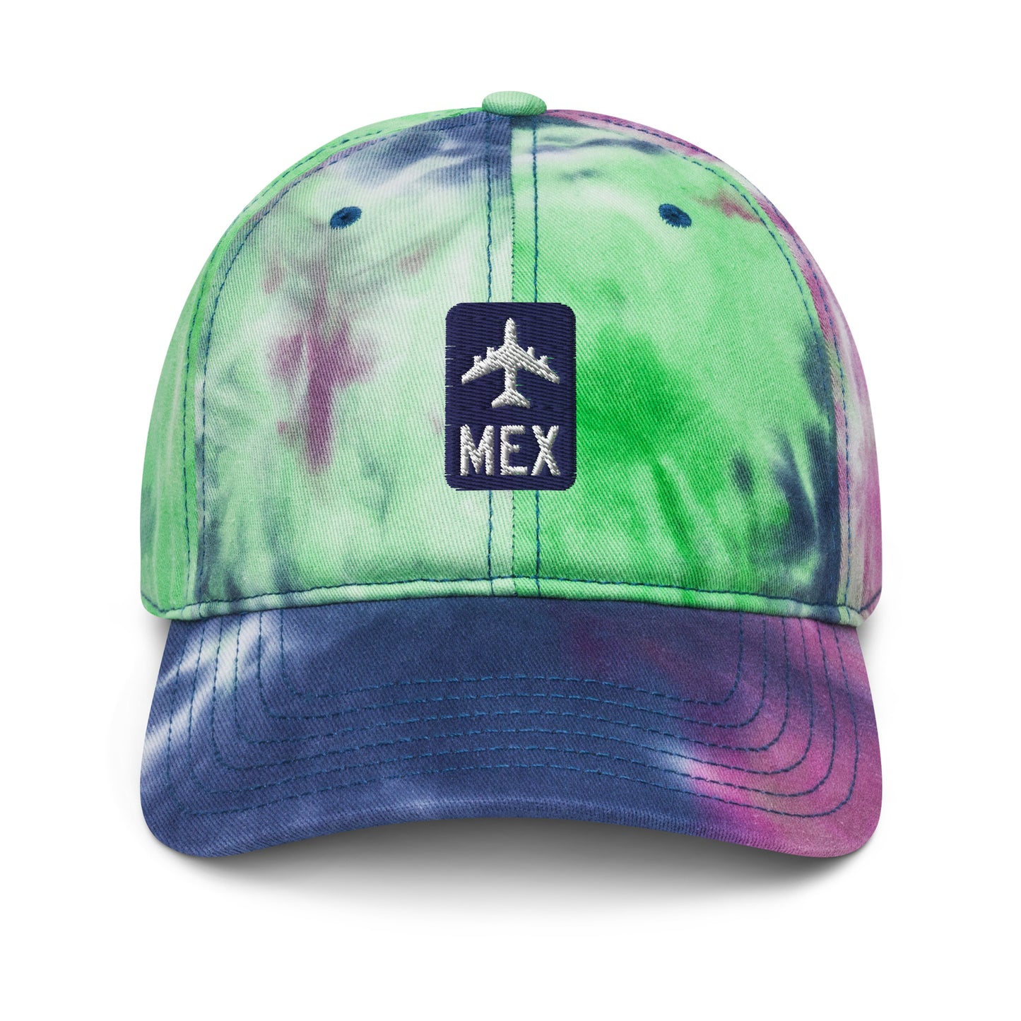 Jetliner Tie-Dye Baseball Cap • Navy/White • MEX Mexico City • YHM Designs - Image 12