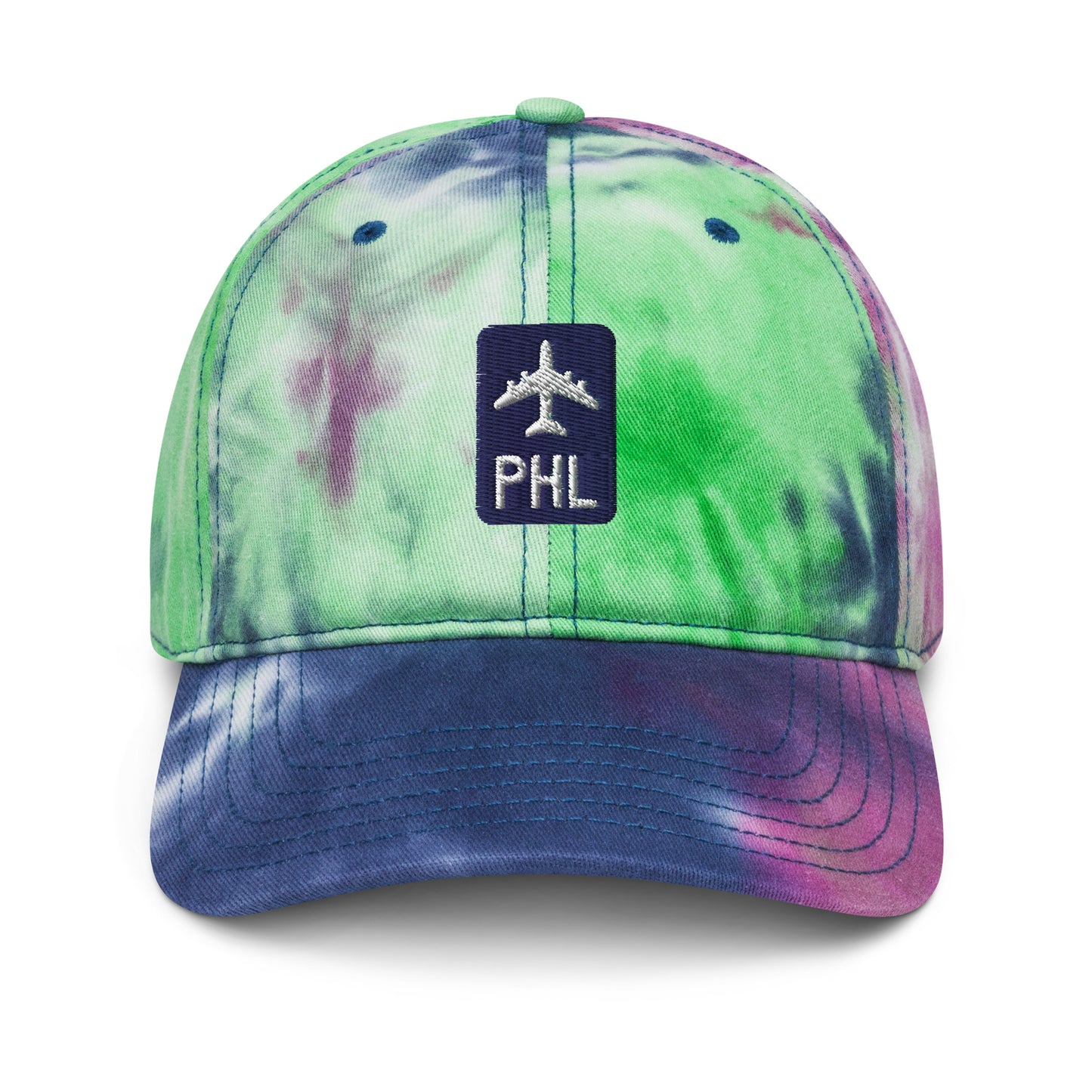 Jetliner Tie-Dye Baseball Cap • Navy/White • PHL Philadelphia • YHM Designs - Image 12