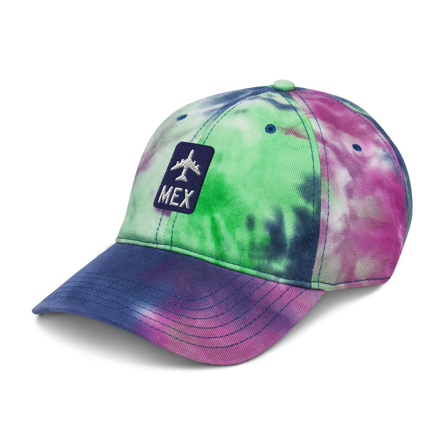 Jetliner Tie-Dye Baseball Cap • Navy/White • MEX Mexico City • YHM Designs - Image 15
