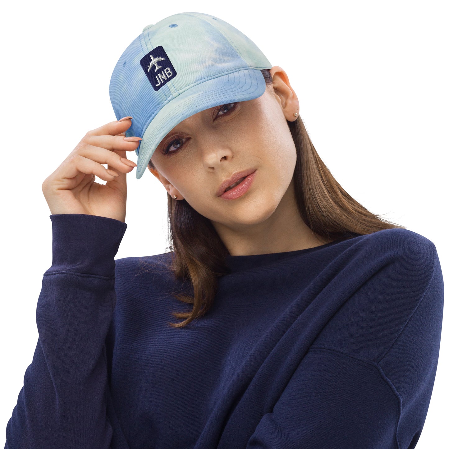 Jetliner Tie-Dye Baseball Cap • Navy/White • JNB Johannesburg • YHM Designs - Image 03