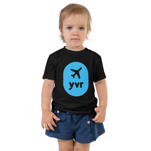 YVR Vancouver Toddler T-Shirt • Airplane Window Design in Sky Blue • YHM Designs - Image 02
