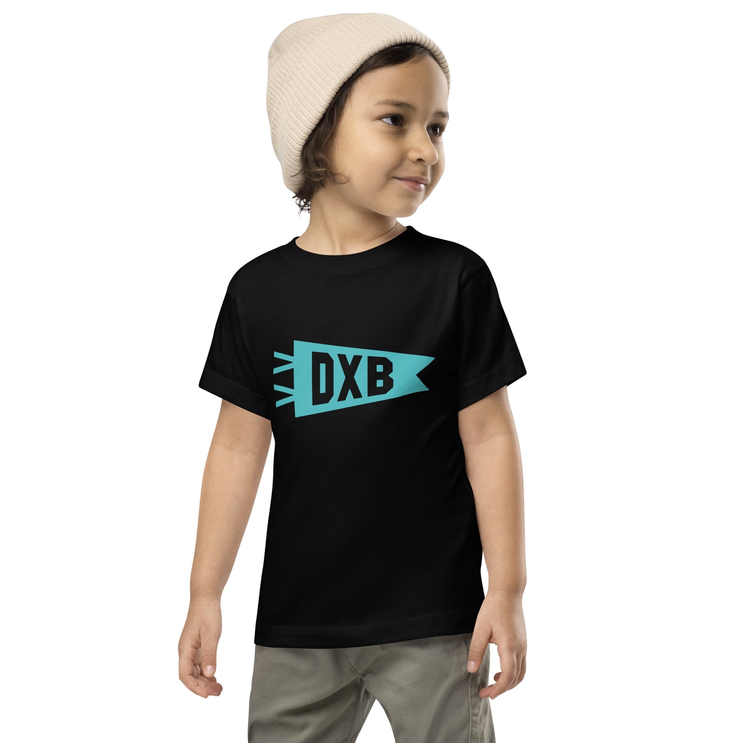 Airport Code Toddler Tee - Viking Blue • DXB Dubai • YHM Designs - Image 04