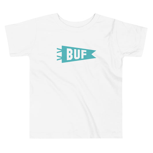 BUF Buffalo Toddler T-Shirt • Banner Design in Viking Blue • YHM Designs - Image 02