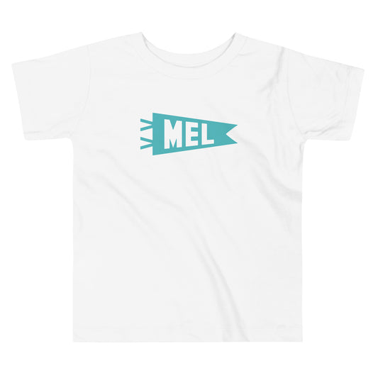 MEL Melbourne Toddler T-Shirt • Banner Design in Viking Blue • YHM Designs - Image 02