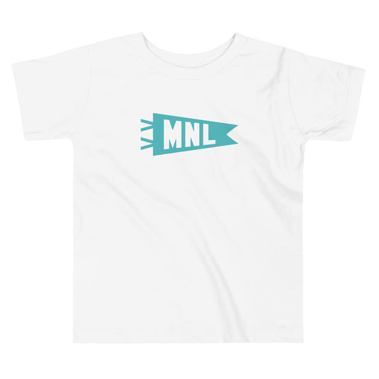 MNL Manila Toddler T-Shirt • Banner Design in Viking Blue • YHM Designs - Image 02