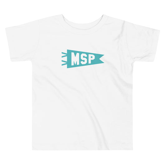 MSP Minneapolis Toddler T-Shirt • Banner Design in Viking Blue • YHM Designs - Image 02