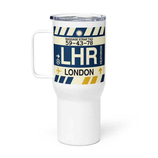 Souvenir Travel Mug • LHR London • YHM Designs - Image 02