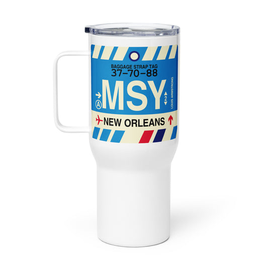 Souvenir Travel Mug • MSY New Orleans • YHM Designs - Image 02