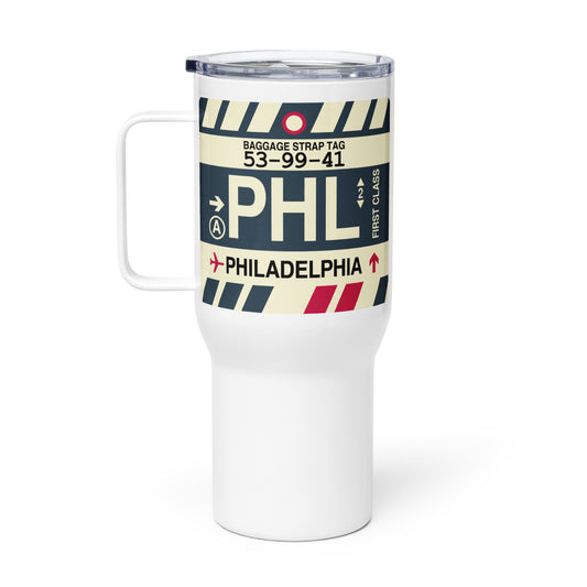 Souvenir Travel Mug • PHL Philadelphia • YHM Designs - Image 02