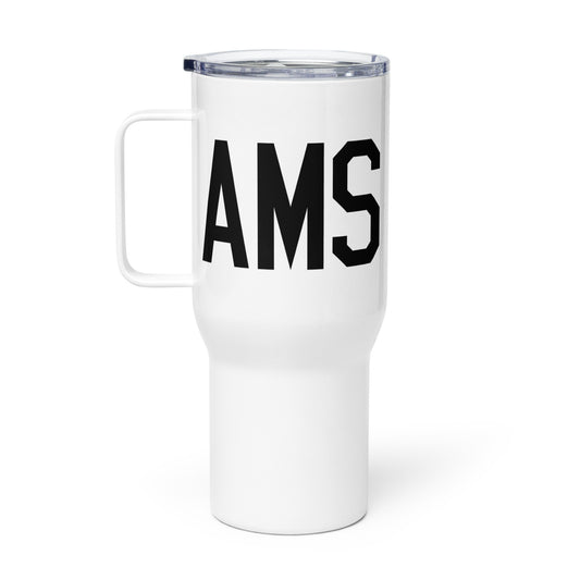 Aviation Gift Travel Mug • AMS Amsterdam • YHM Designs - Image 02