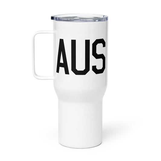 Aviation Gift Travel Mug • AUS Austin • YHM Designs - Image 02