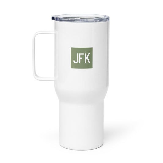 Aviation-Themed Travel Mug • JFK New York City • YHM Designs - Image 02