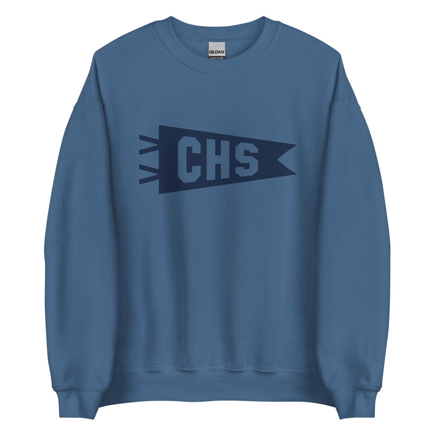 Airport Code Sweatshirt - Navy Blue Graphic • CHS Charleston • YHM Designs - Image 05