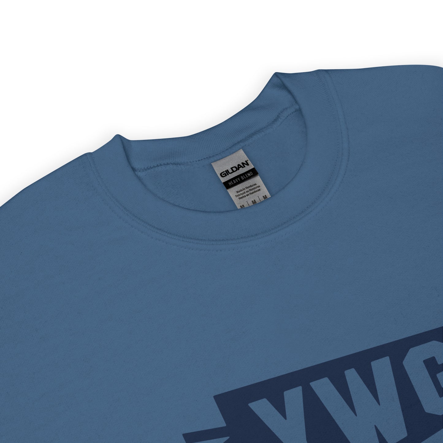 Airport Code Sweatshirt - Navy Blue Graphic • YWG Winnipeg • YHM Designs - Image 04