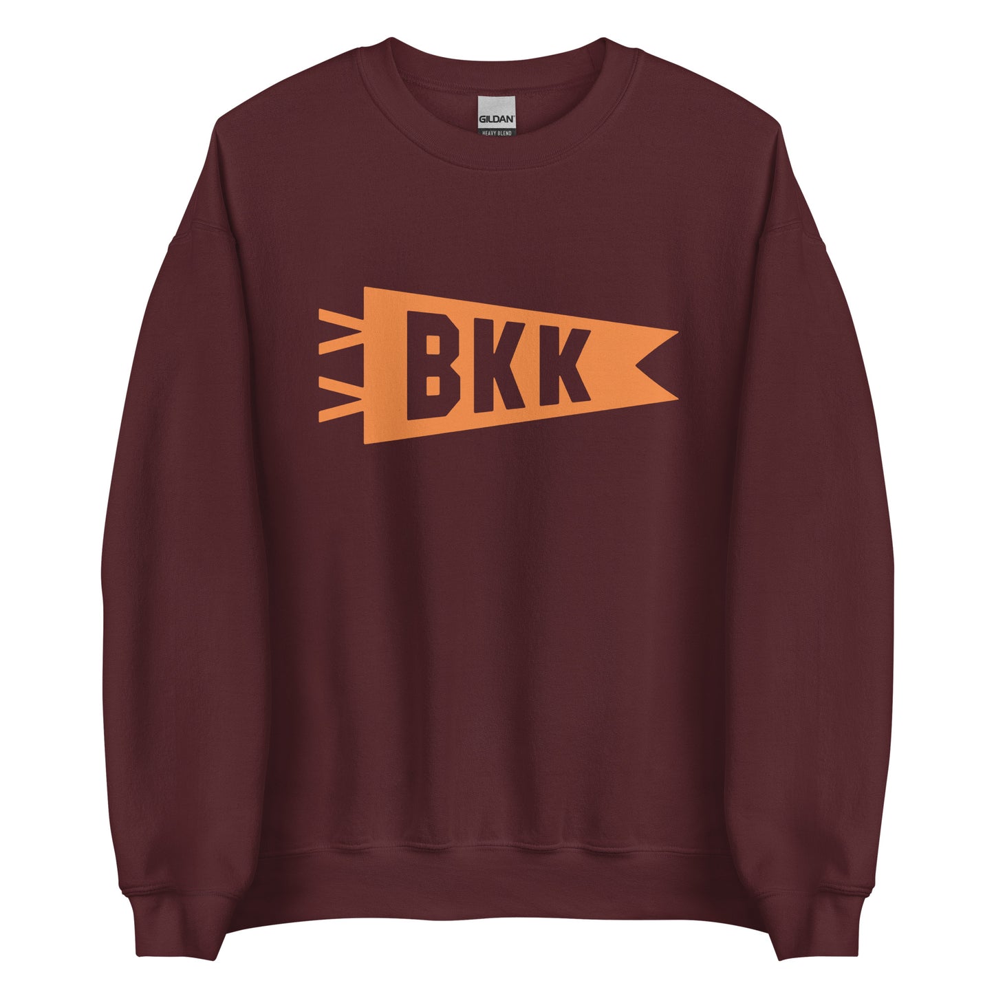 Airport Code Sweatshirt - Orange Graphic • BKK Bangkok • YHM Designs - Image 05