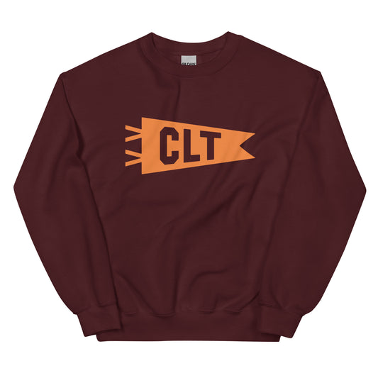 CLT Charlotte Unisex Sweatshirt • Banner Design in Orange • YHM Designs - Image 02