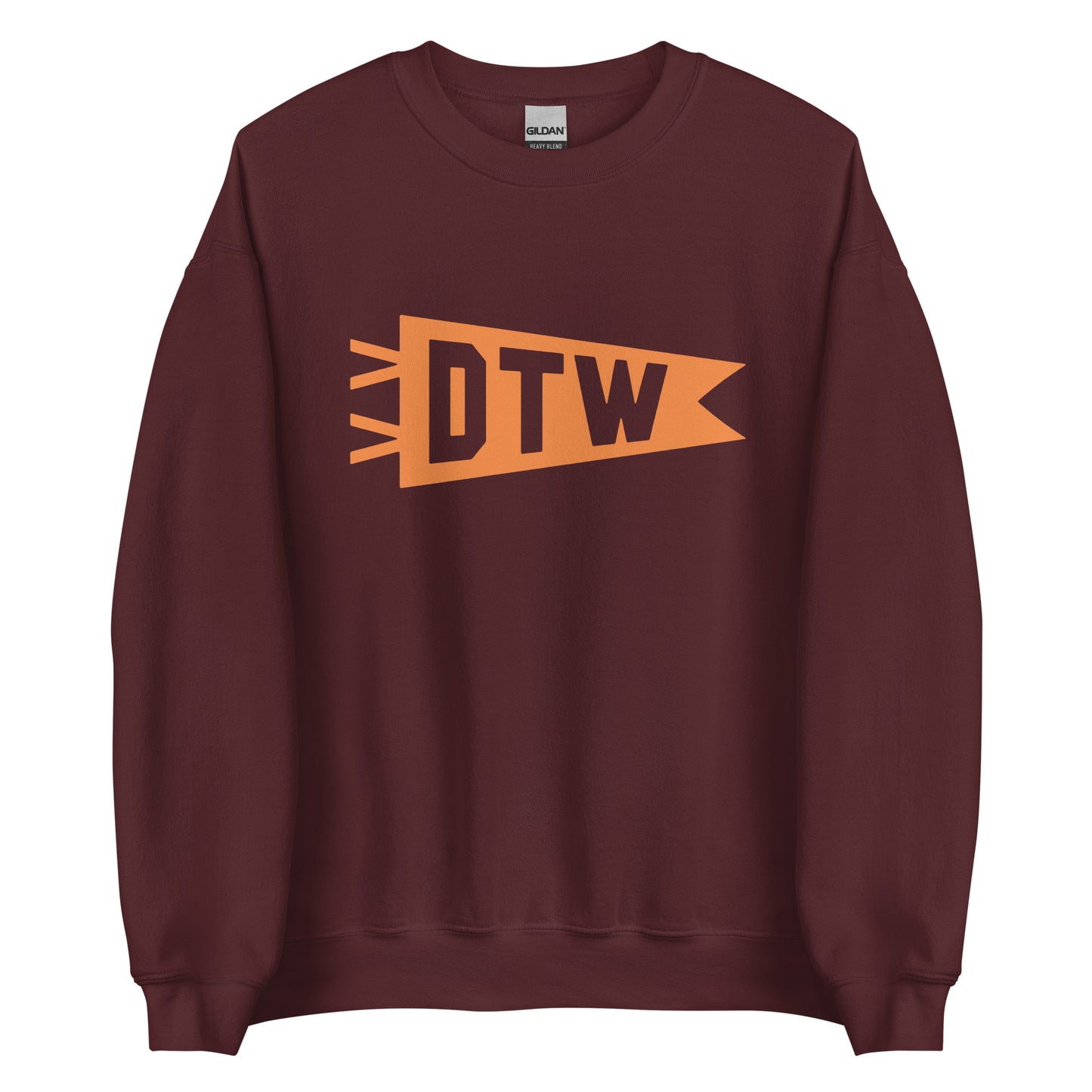 Airport Code Sweatshirt - Orange Graphic • DTW Detroit • YHM Designs - Image 05