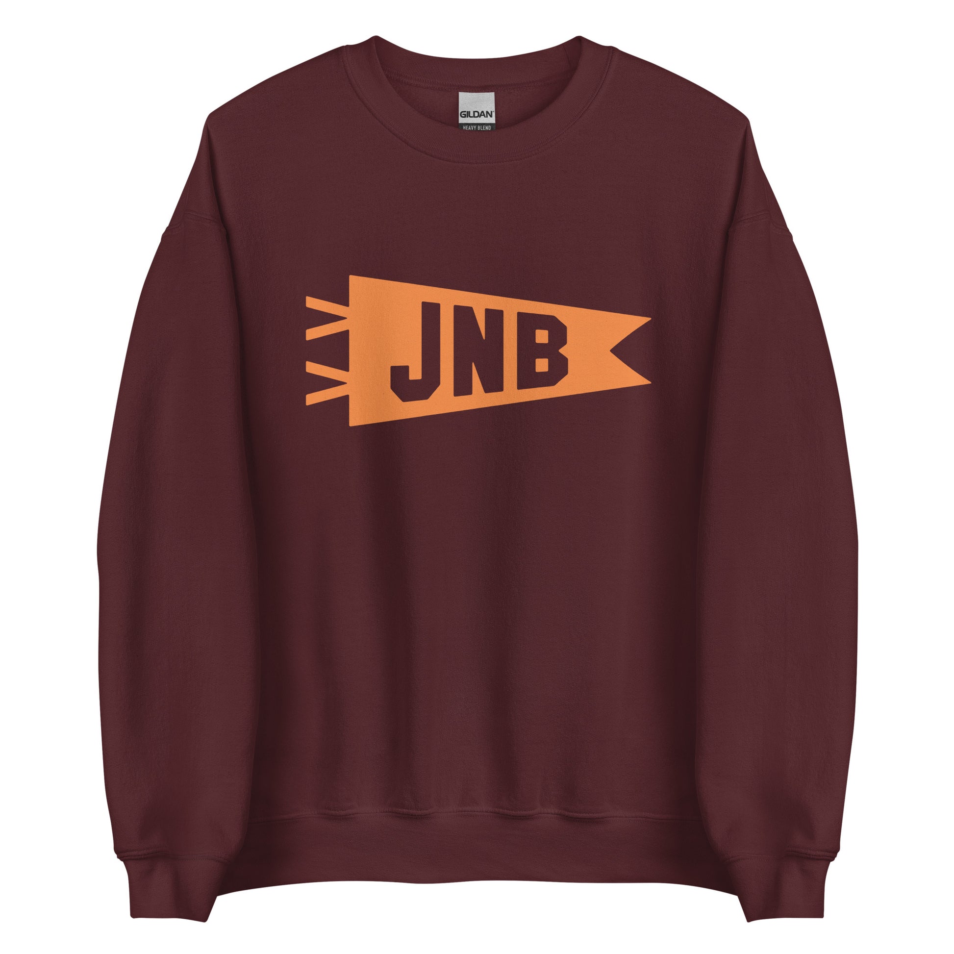 JNB Johannesburg Unisex Sweatshirt • Banner Design in Orange • YHM Designs - Image 05
