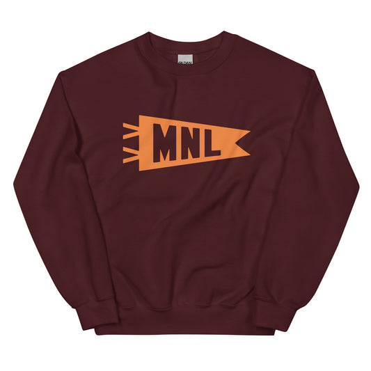 MNL Manila Unisex Sweatshirt • Banner Design in Orange • YHM Designs - Image 02