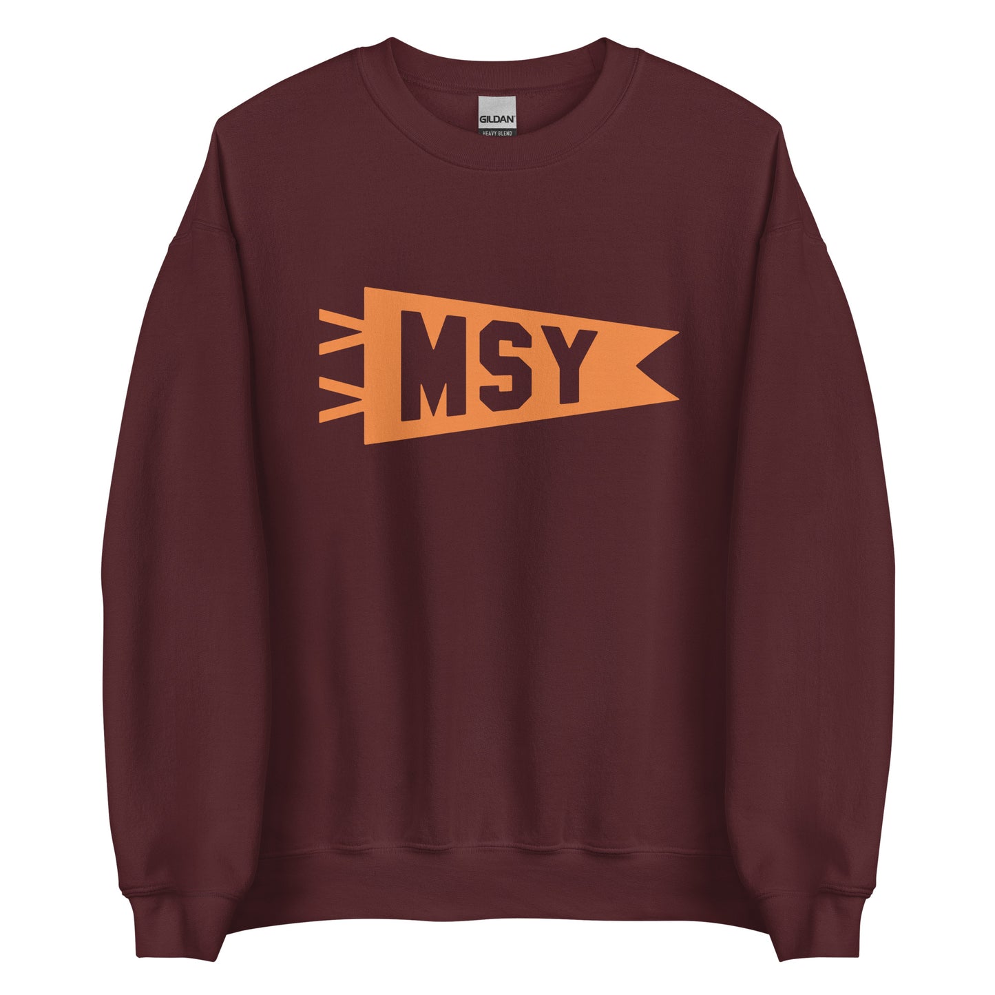 Airport Code Sweatshirt - Orange Graphic • MSY New Orleans • YHM Designs - Image 05
