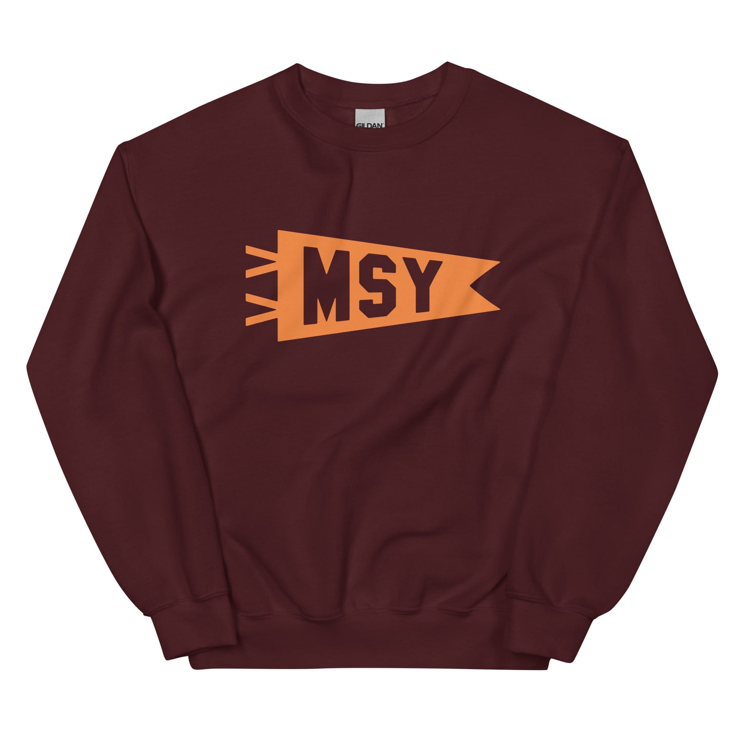 Airport Code Sweatshirt - Orange Graphic • MSY New Orleans • YHM Designs - Image 02
