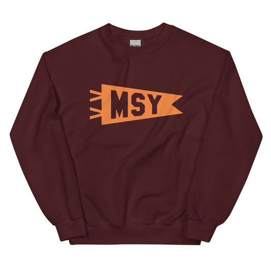 MSY New Orleans Unisex Sweatshirt • Banner Design in Orange • YHM Designs - Image 02