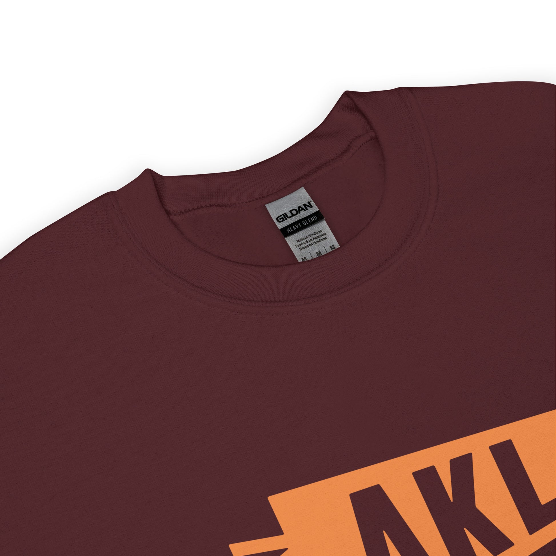 Airport Code Sweatshirt - Orange Graphic • AKL Auckland • YHM Designs - Image 04