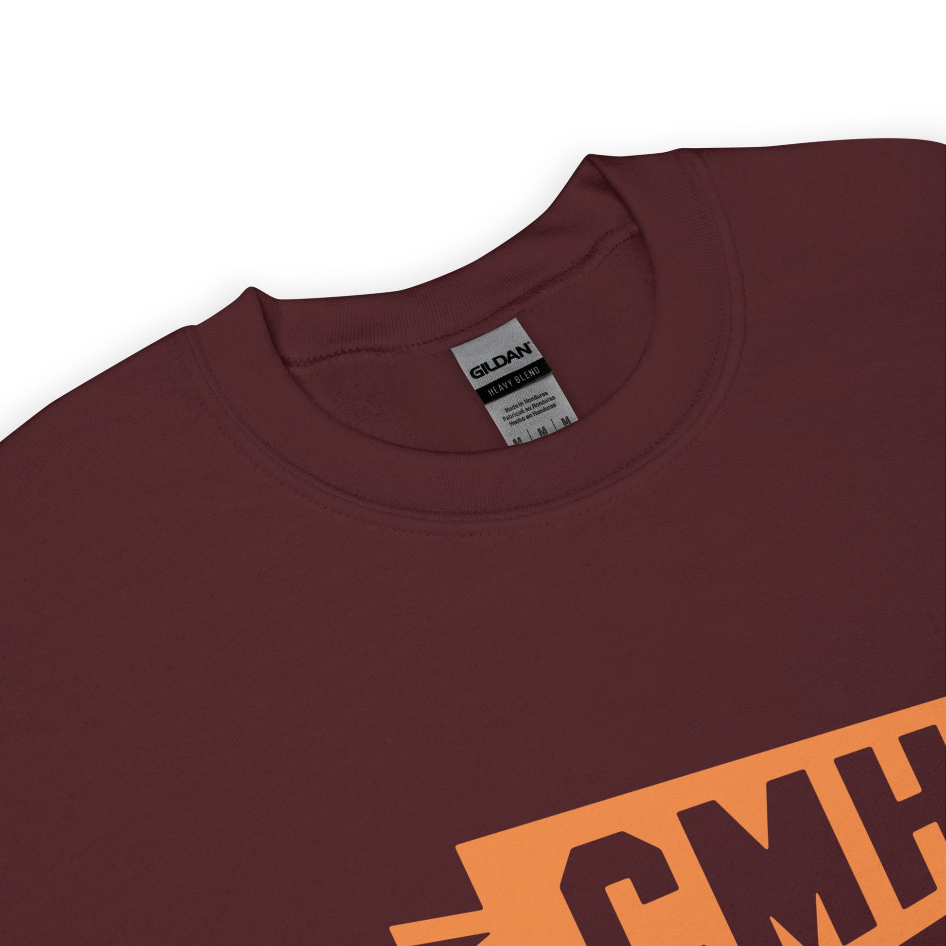 Airport Code Sweatshirt - Orange Graphic • CMH Columbus • YHM Designs - Image 04