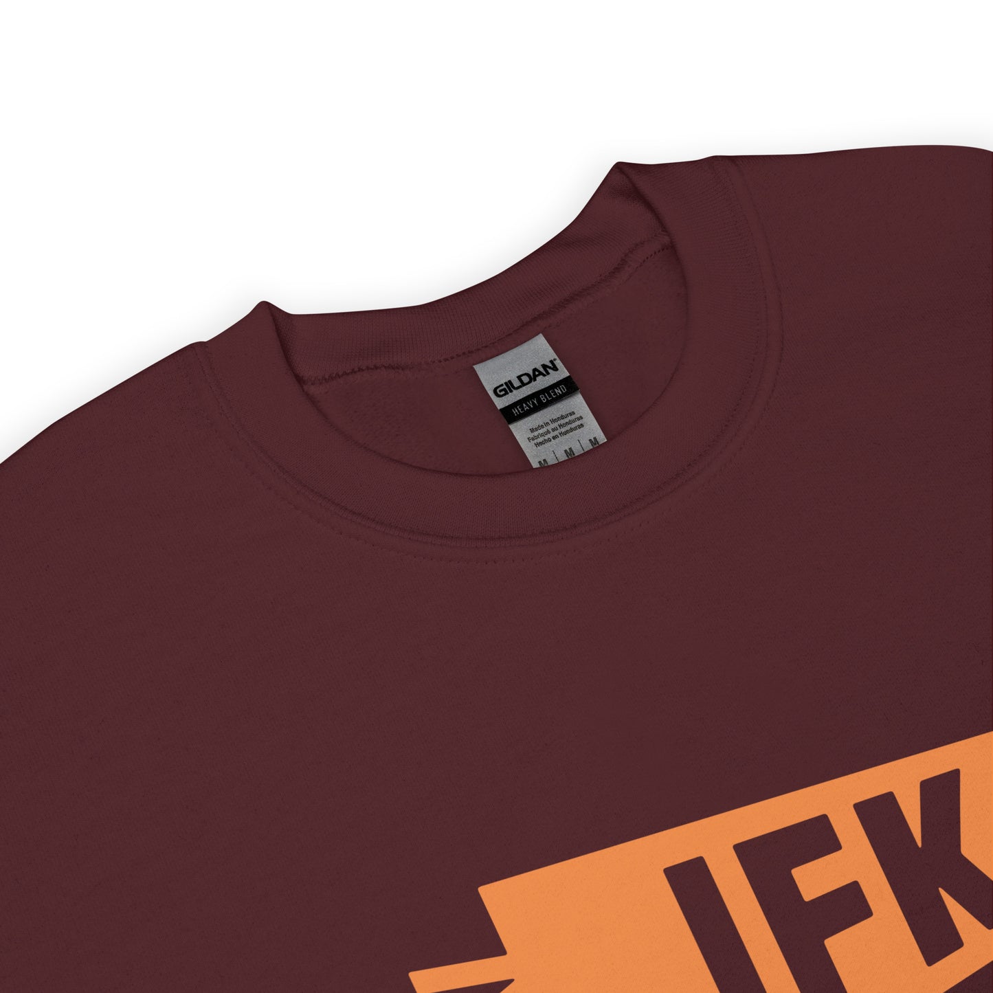 Airport Code Sweatshirt - Orange Graphic • JFK New York City • YHM Designs - Image 04