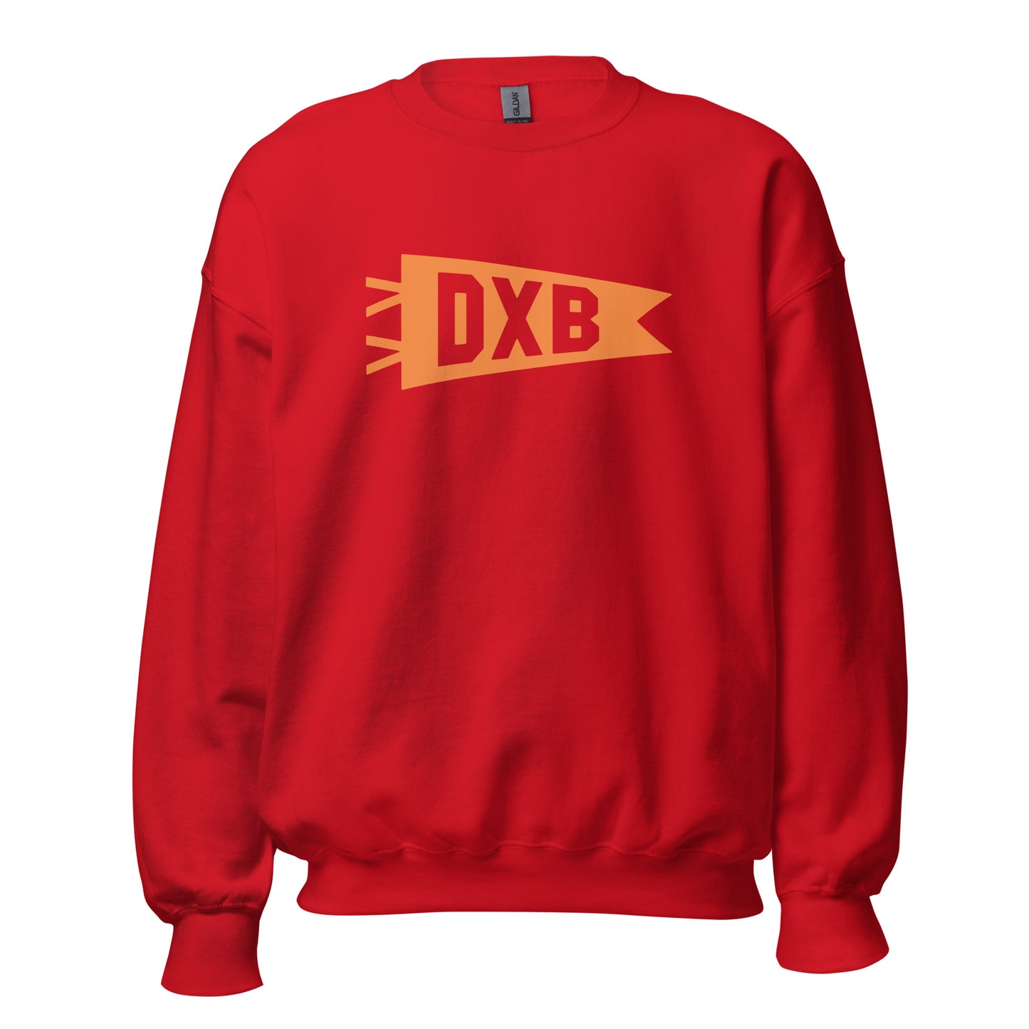 Airport Code Sweatshirt - Orange Graphic • DXB Dubai • YHM Designs - Image 08