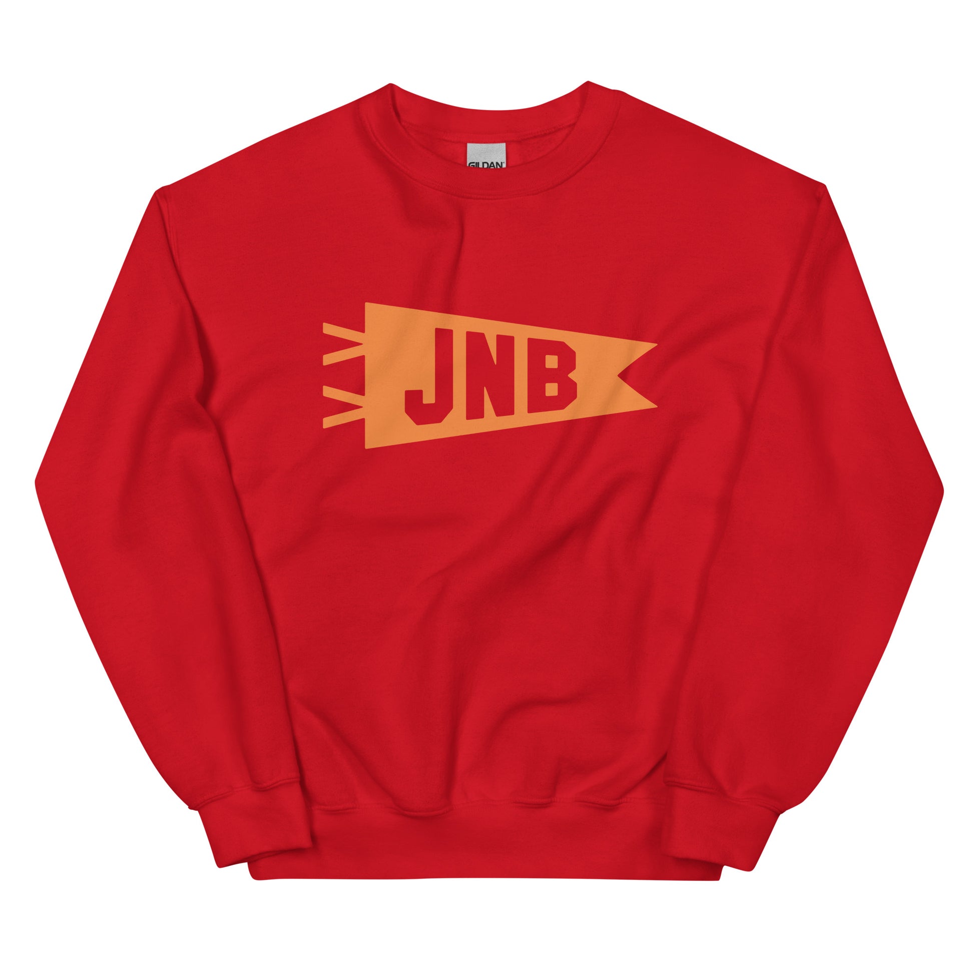 JNB Johannesburg Unisex Sweatshirt • Banner Design in Orange • YHM Designs - Image 01