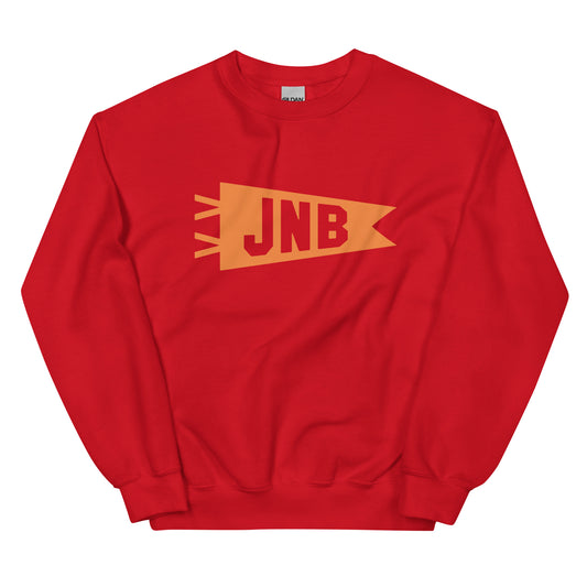 JNB Johannesburg Unisex Sweatshirt • Banner Design in Orange • YHM Designs - Image 01