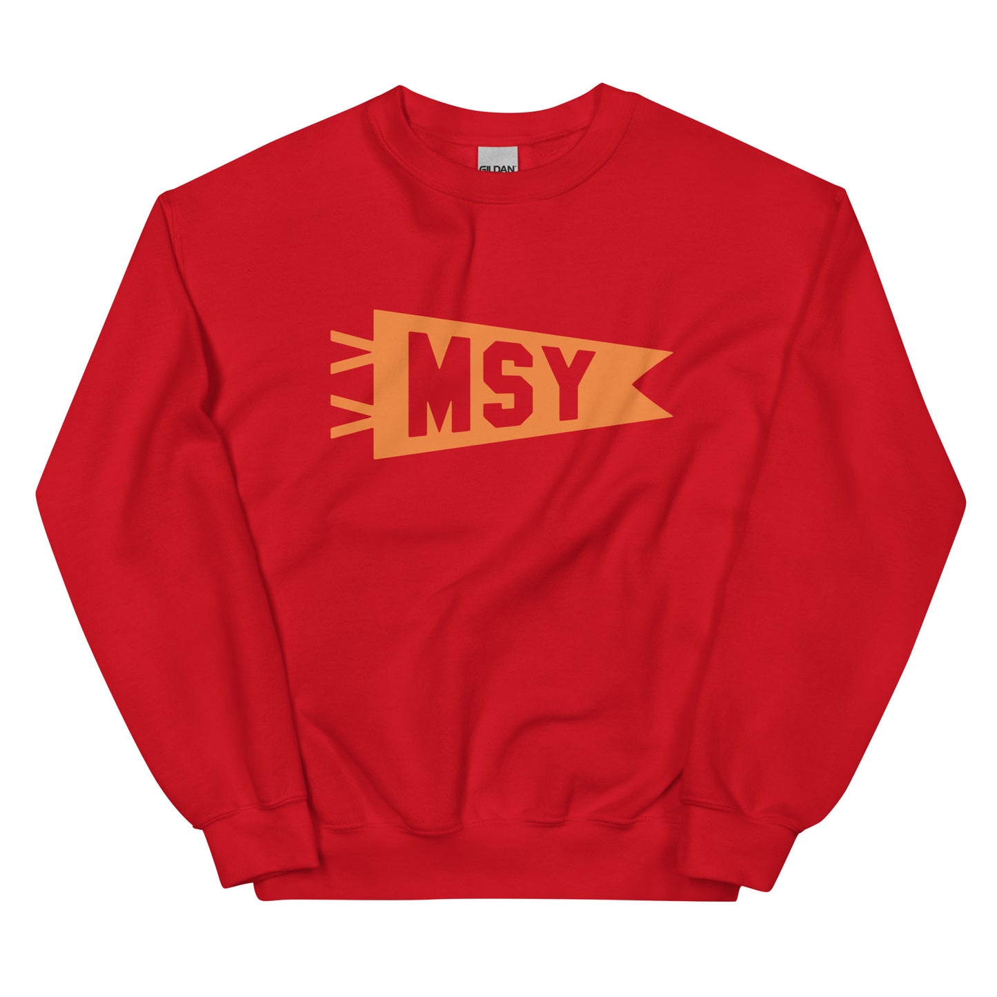 Airport Code Sweatshirt - Orange Graphic • MSY New Orleans • YHM Designs - Image 01