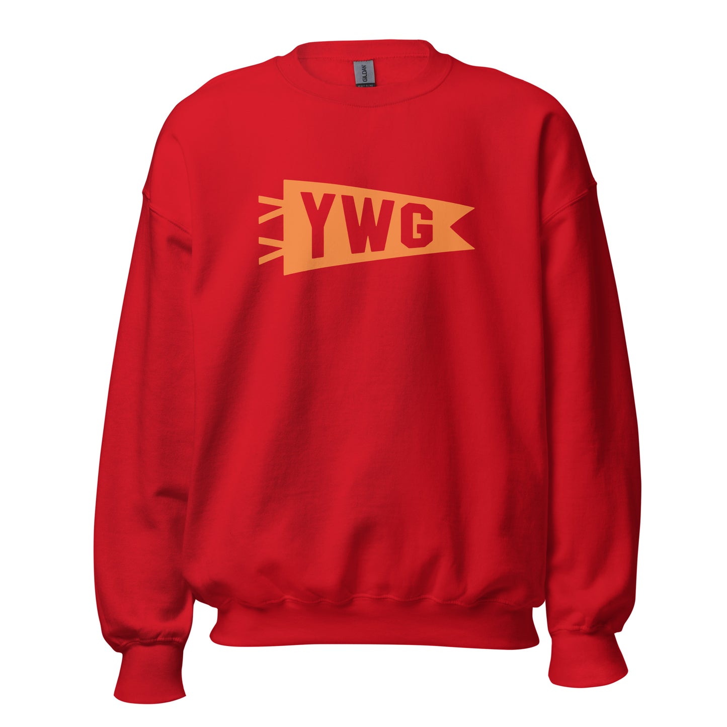 Airport Code Sweatshirt - Orange Graphic • YWG Winnipeg • YHM Designs - Image 08