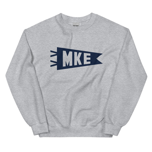 MKE Milwaukee Unisex Sweatshirt • Banner Design in Navy Blue • YHM Designs - Image 02
