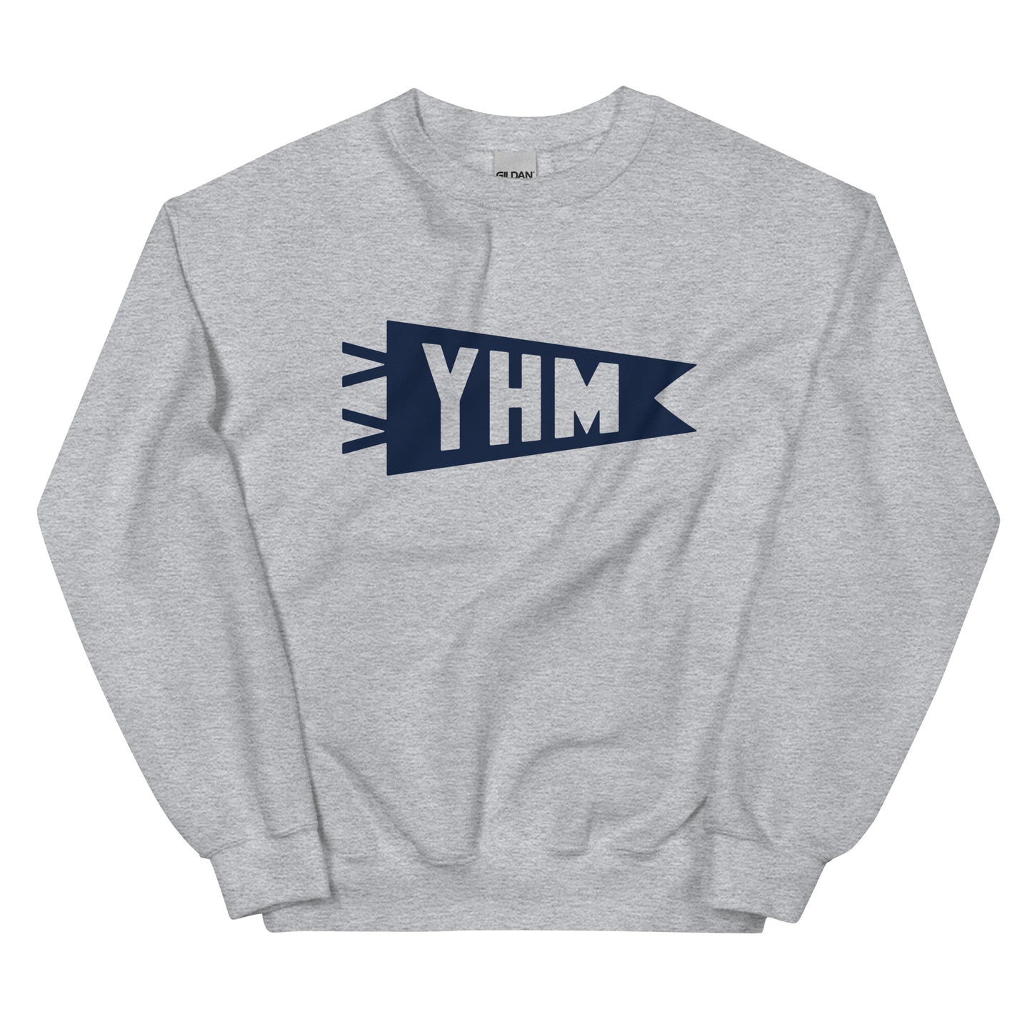Airport Code Sweatshirt - Navy Blue Graphic • YHM Hamilton • YHM Designs - Image 02