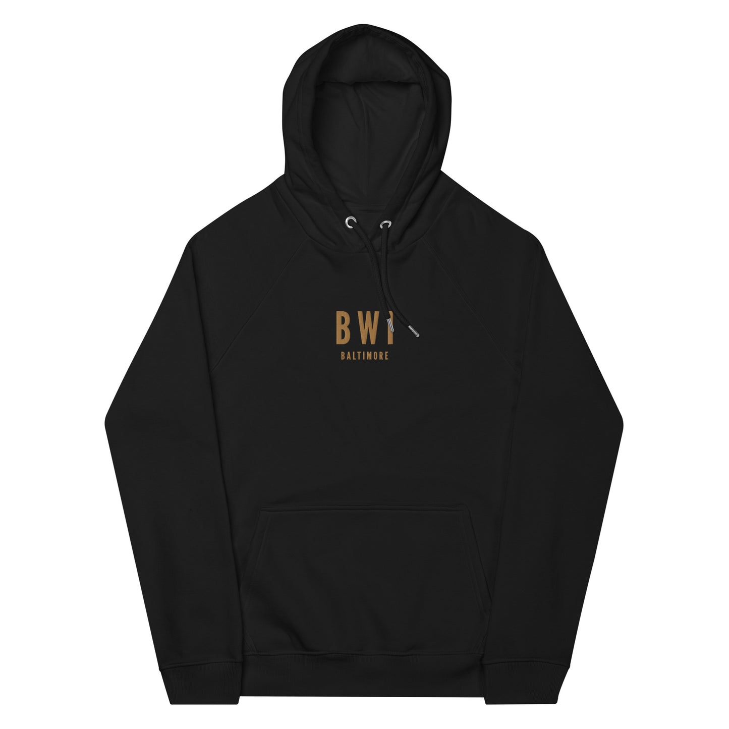Embroidered Organic Hoodie - Old Gold • BWI Baltimore • YHM Designs - Image 10