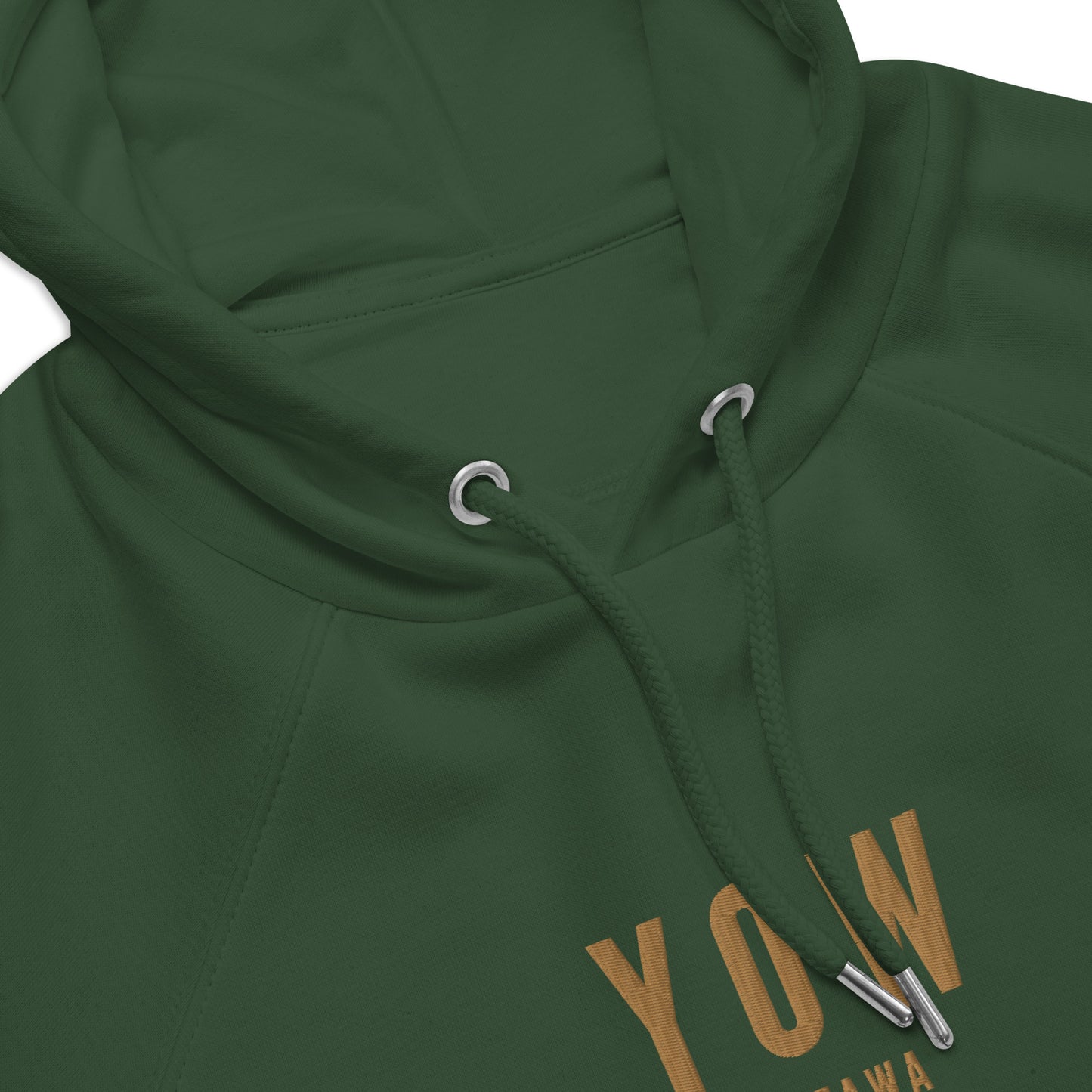 Embroidered Organic Hoodie - Old Gold • YOW Ottawa • YHM Designs - Image 07