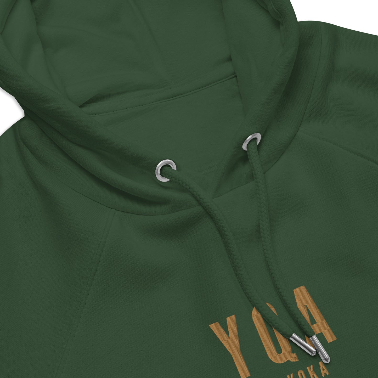 Embroidered Organic Hoodie - Old Gold • YQA Muskoka • YHM Designs - Image 07