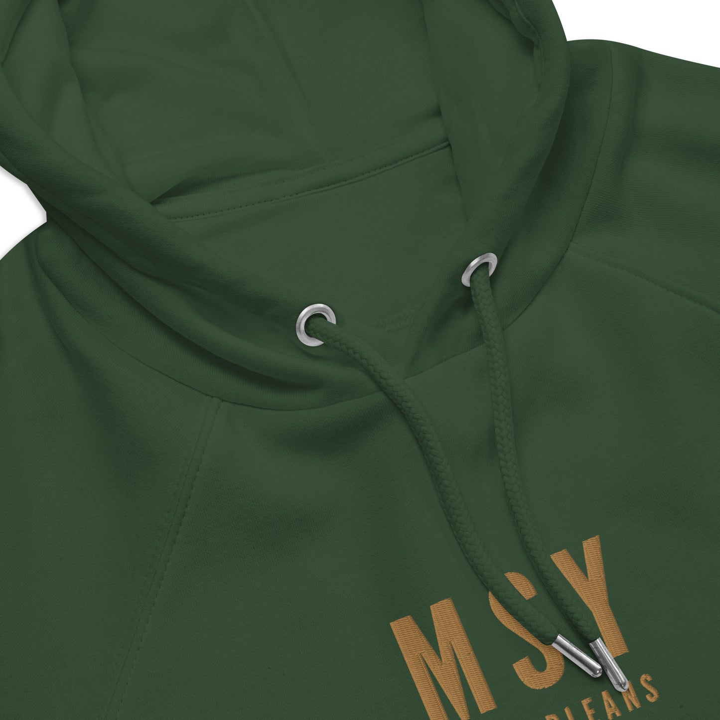 Embroidered Organic Hoodie - Old Gold • MSY New Orleans • YHM Designs - Image 07
