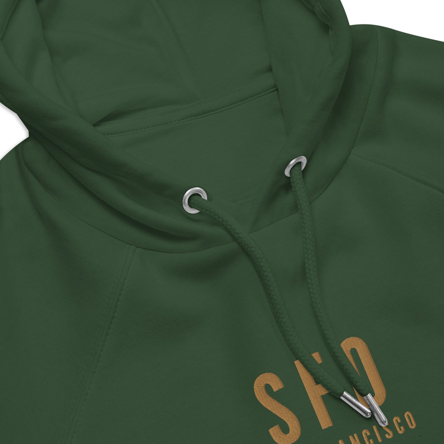 Embroidered Organic Hoodie - Old Gold • SFO San Francisco • YHM Designs - Image 07