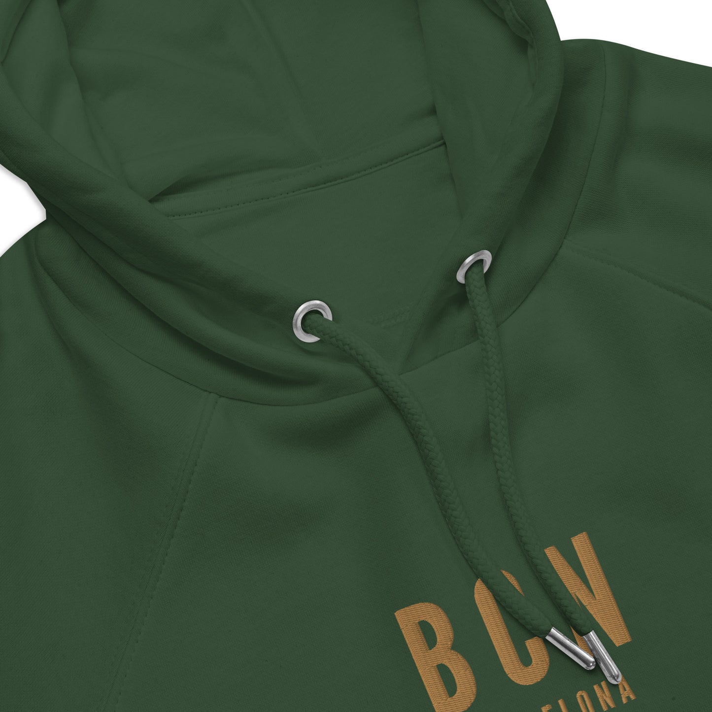 Embroidered Organic Hoodie - Old Gold • BCN Barcelona • YHM Designs - Image 07