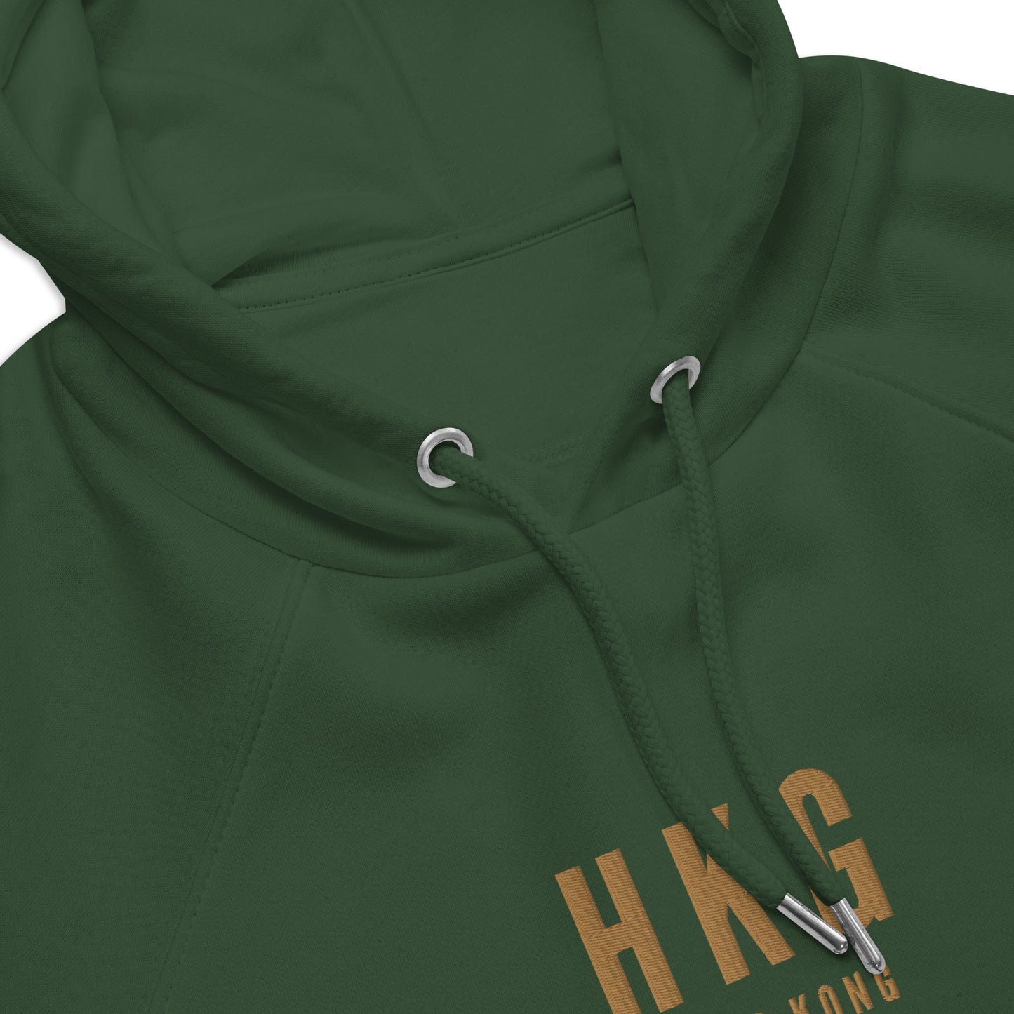 Embroidered Organic Hoodie - Old Gold • HKG Hong Kong • YHM Designs - Image 07