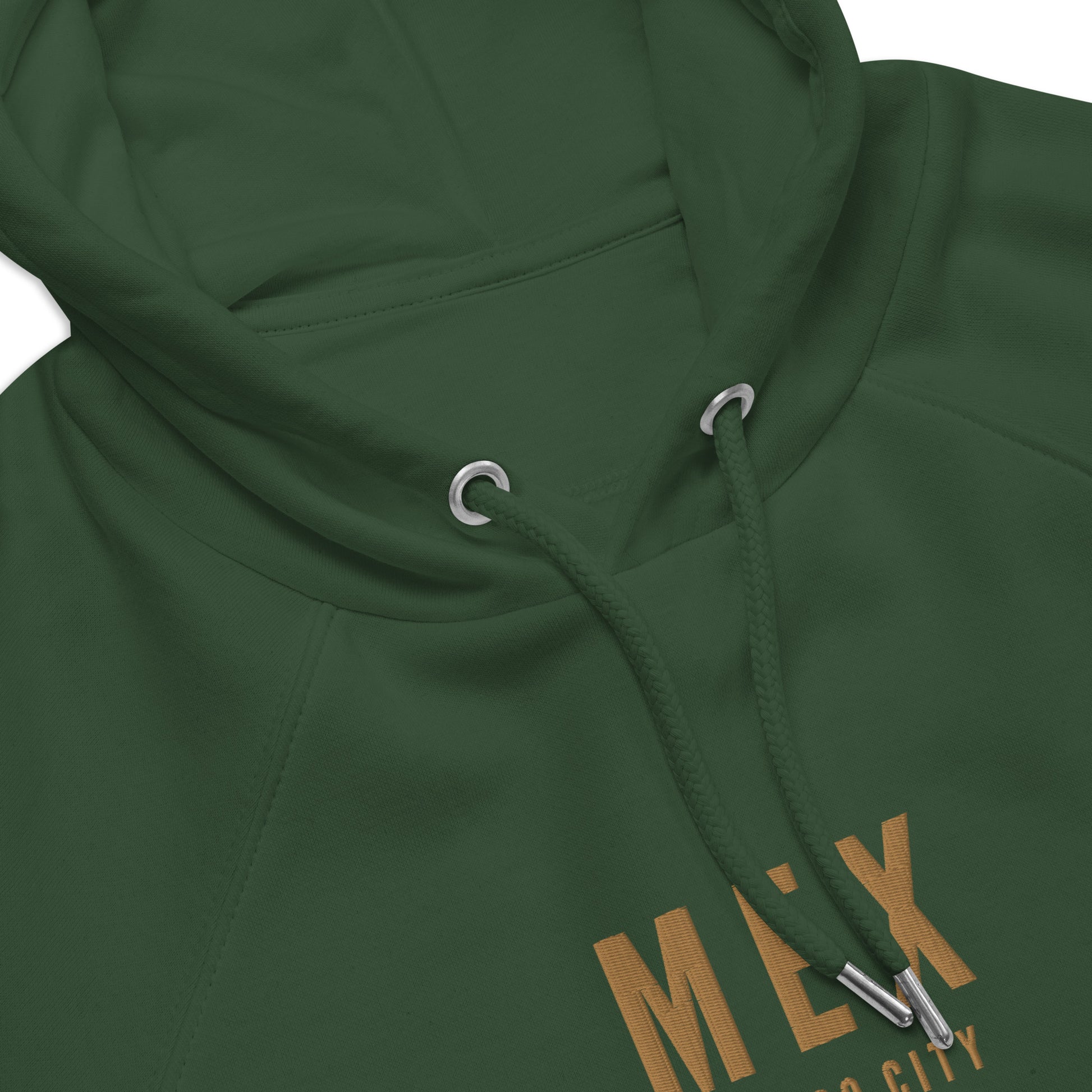 MEX Mexico City Organic Hoodie • Airport Code & City Name in Old Gold • YHM Designs - Image 07